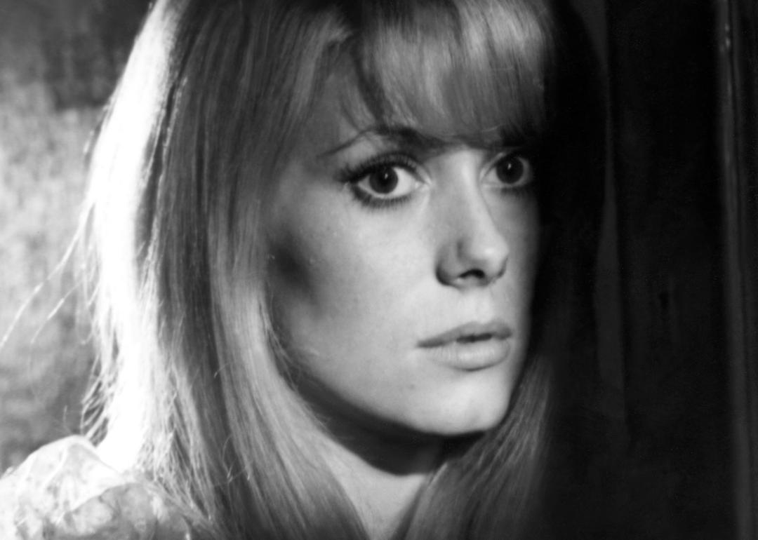 Actor Catherine Deneuve on the set of the horror classic 'Repulsion.'