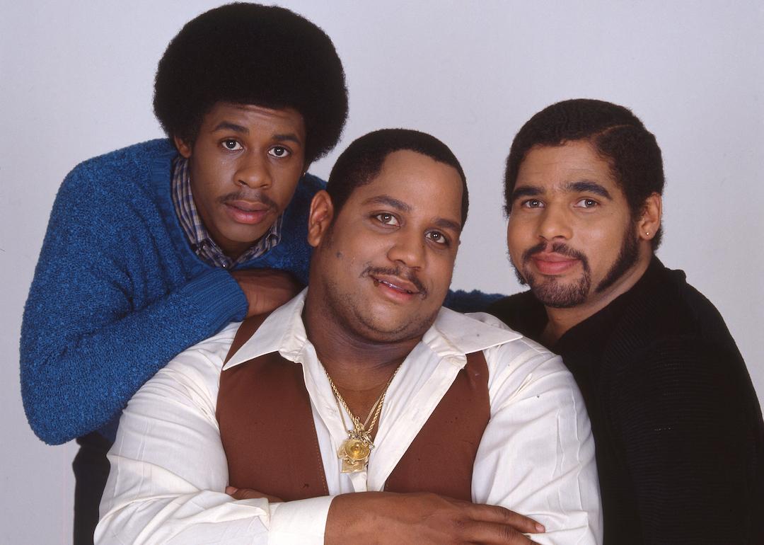 Portrait of pioneering hip-hop group The Sugar Hill Gang—Guy 'Master Gee' O'Brian, Henry 'Big Bank' Jackson, and Michael 'Wonder Mike' Wright—in 1980.