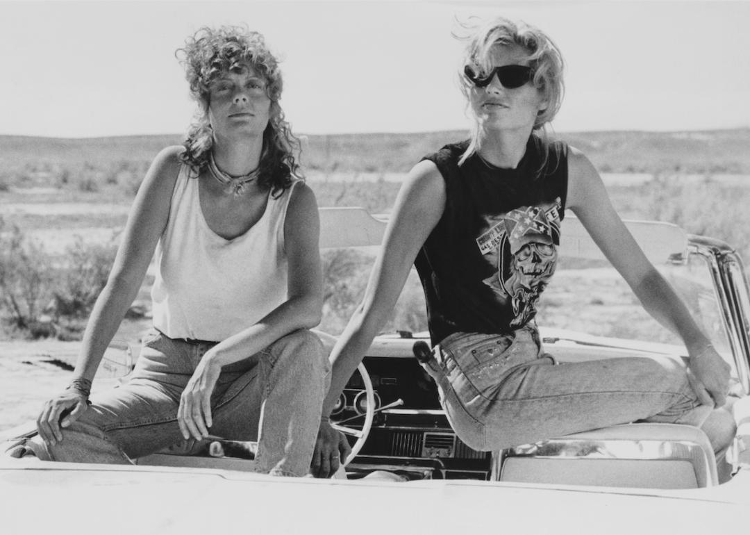 Actors Susan Sarandon and Geena Davis in the film 'Thelma and Louise.'