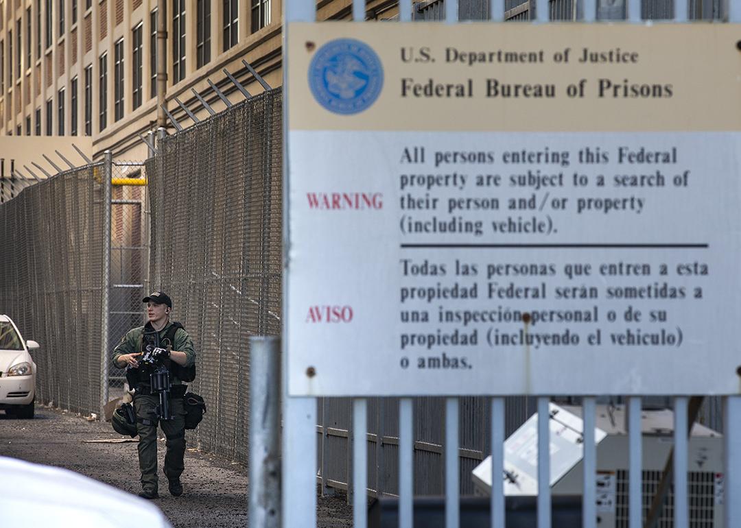 An officer patrols at the Metropolitan Detention Center in New York City. 