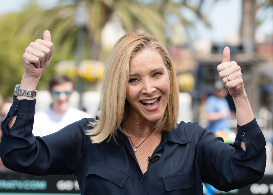 Lisa Kudrow visits "Extra" at Universal Studios Hollywood on April 09, 2019 in Universal City, California.