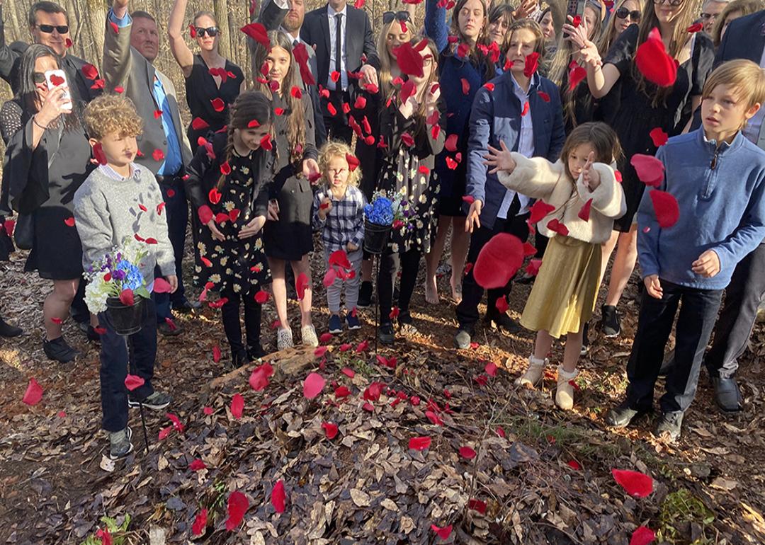 A conservation burial ceremony at Ramsay Creek Preserve.