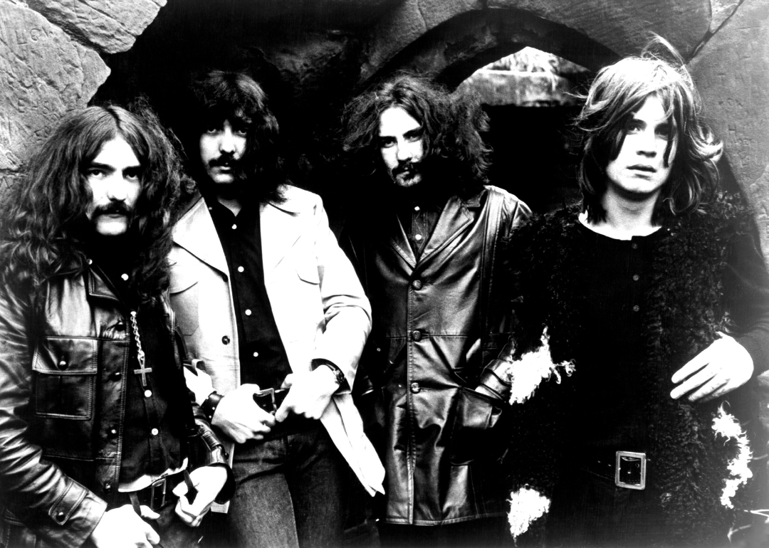 Warner Bros. Records publicity still photo of Black Sabbath (L-R) Geezer Butler, Tony Iommi, Bill Ward and Ozzy Osbourne, circa 1970.