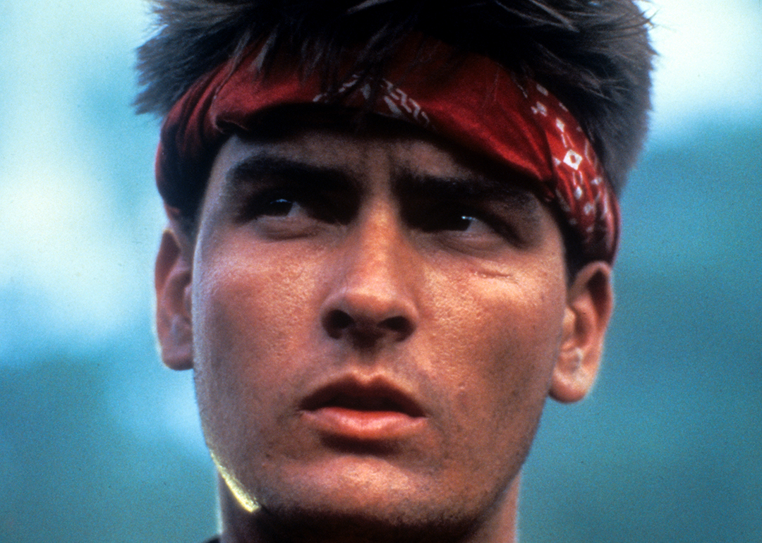 Charlie Sheen in a scene from the film ‘Platoon'.
