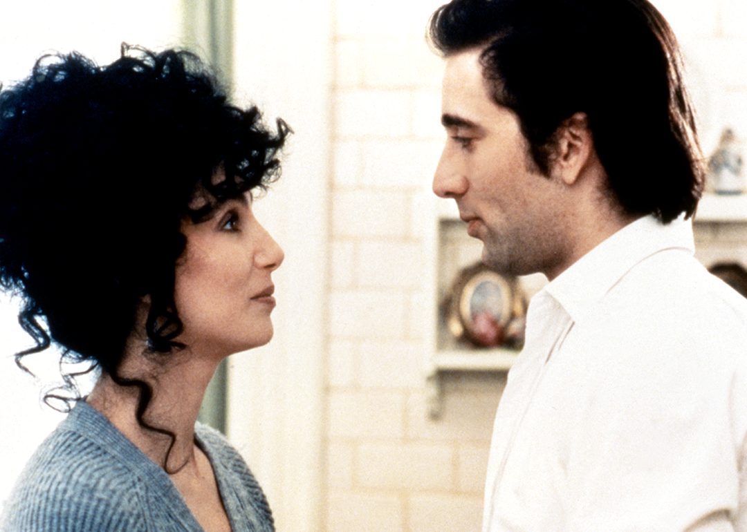 Cher and Nicolas Cage on the set of ‘Moonstruck’.