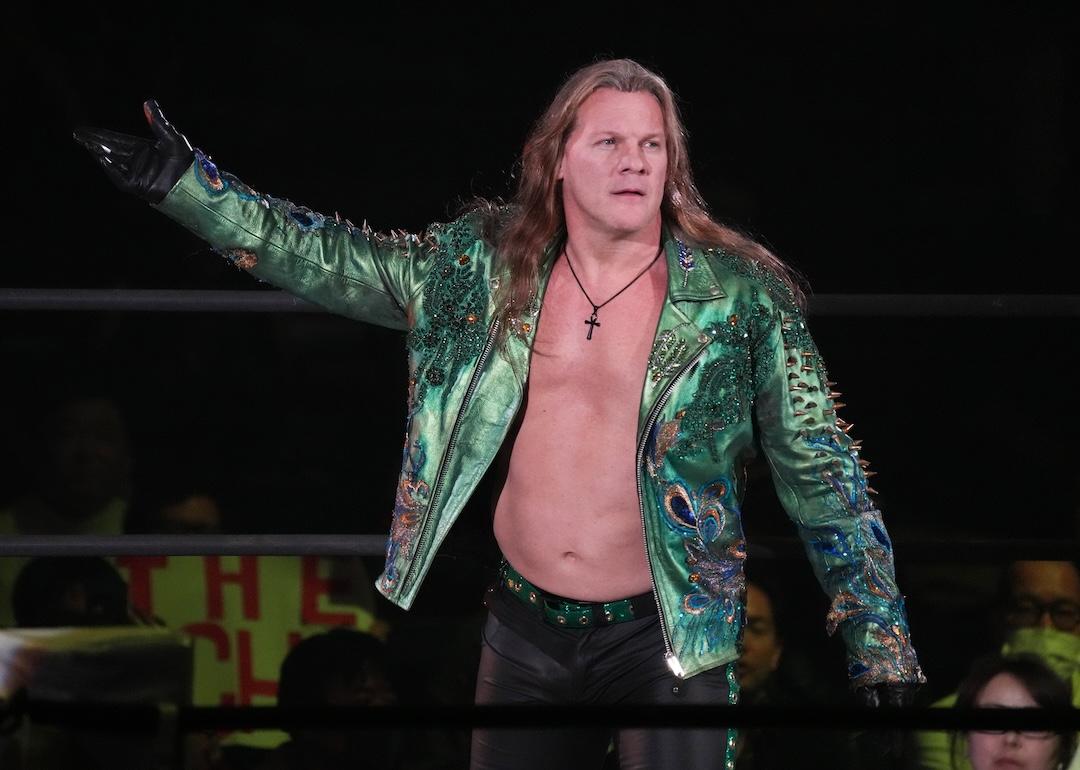 Chris Jericho enters the ring during the DDT Pro-Wrestling event at Ryogoku Kokugikan in Tokyo, Japan, on November 12, 2023.