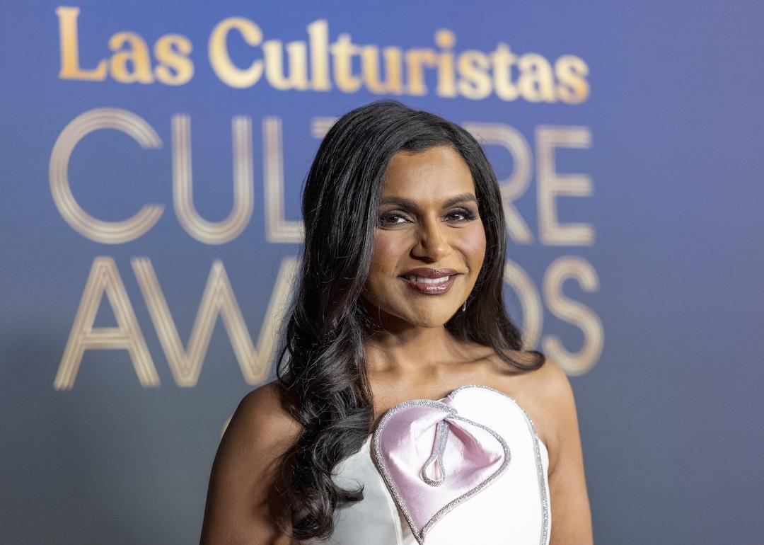 Mindy Kaling arrives at the Las Culturistas Culture Awards at The Orpheum Theatre in Los Angeles, California, on July 17, 2025.