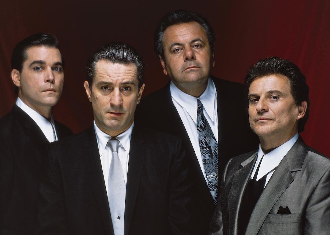 Ray Liotta, Robert De Niro, Paul Sorvino, and Joe Pesci on the set of “Goodfellas,” written and directed by Martin Scorsese.