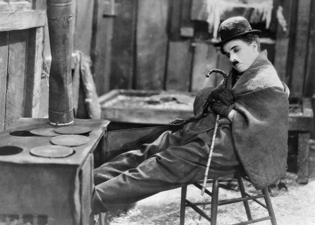 Charlie Chaplin in a scene from 'The Gold Rush'