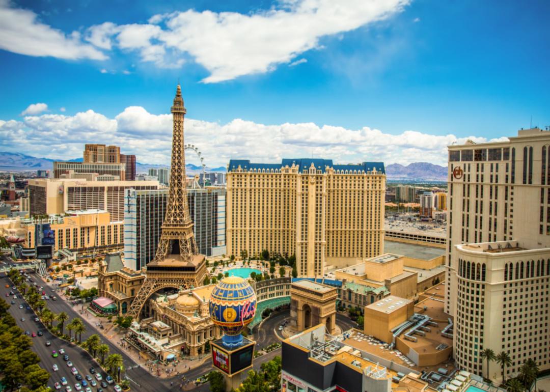 An aerial view of Las Vegas.