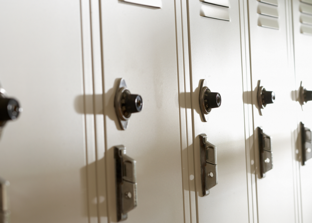 A row of school lockers.