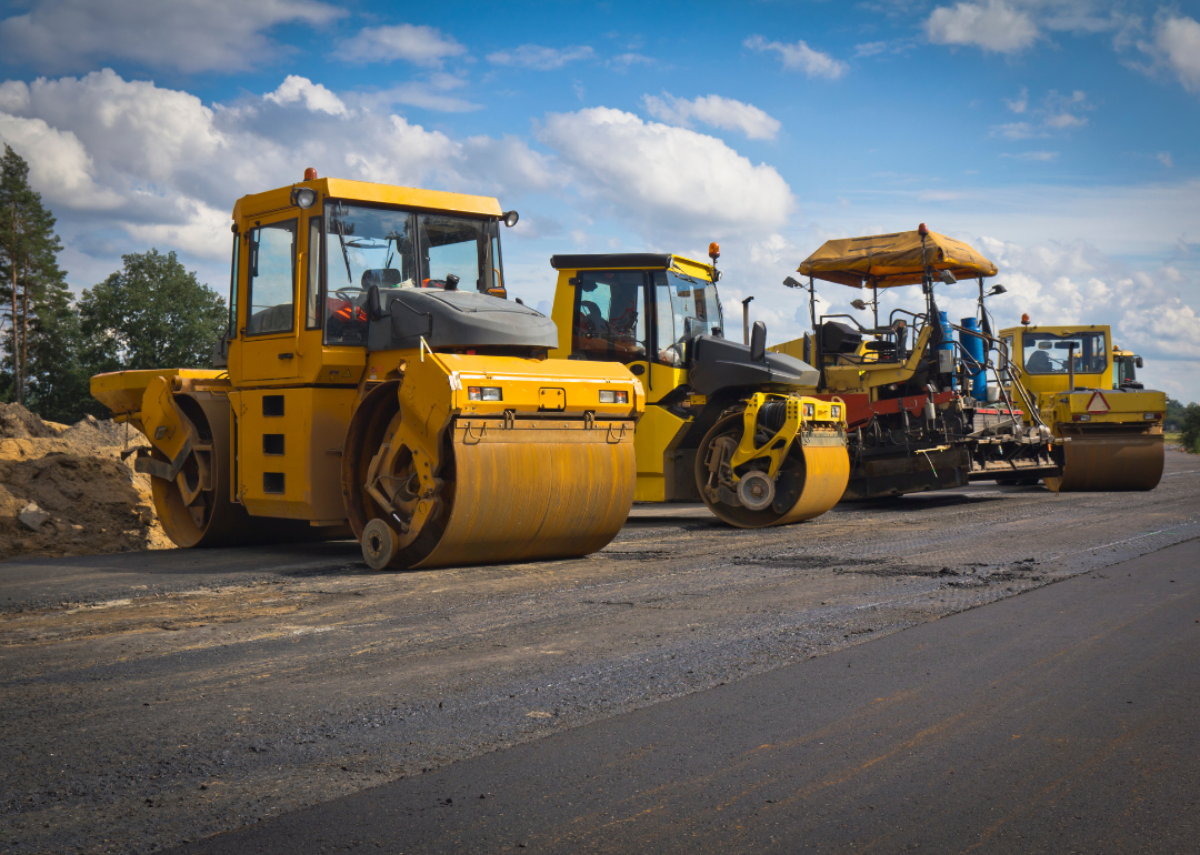 Road construction equipment.