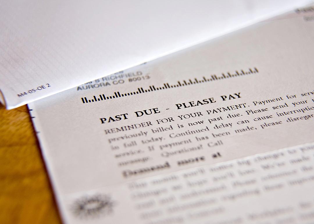 Letter showing payment reminder for a bill.