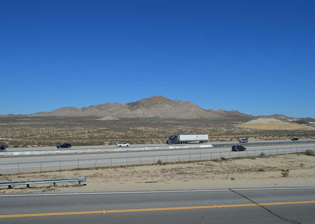 The I-15 freeway in Apple Valley, California.