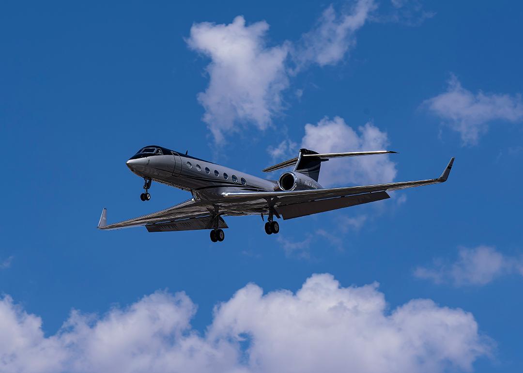 A private Gulfstream G550 N679MS at Harry Reid International Airport in Las Vegas.