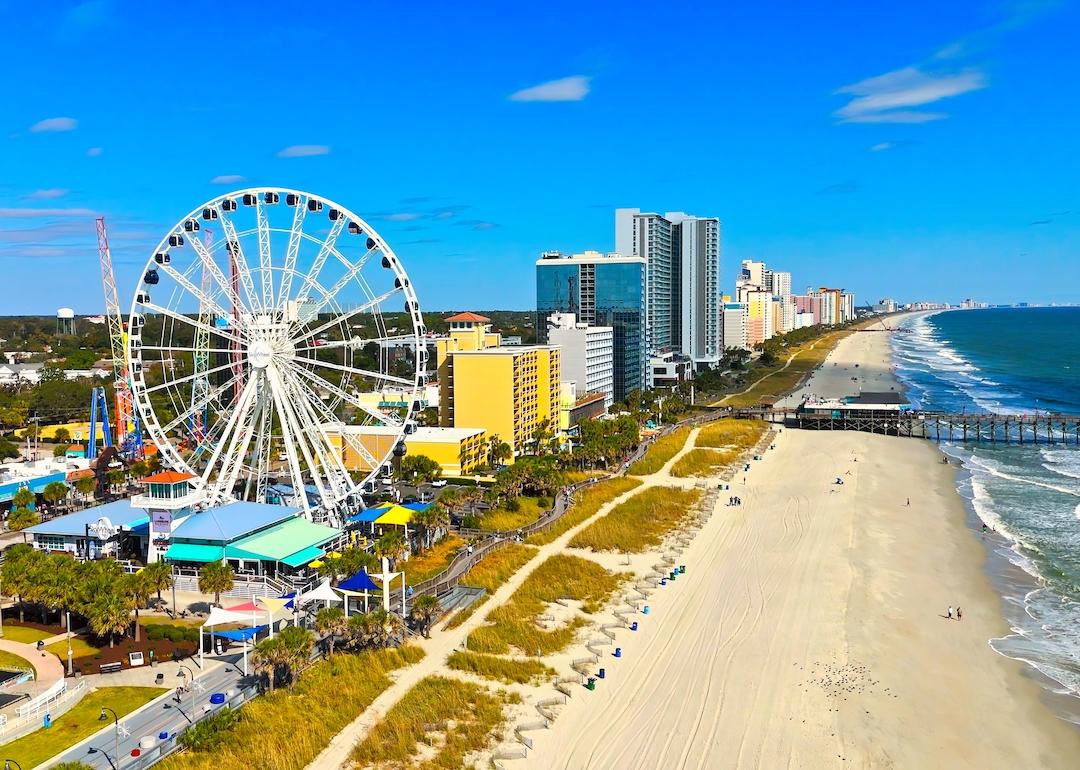 Aerial view of Myrtle Beach, South Carolina.