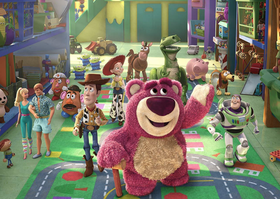Animated still with characters from ‘Toy Story 3’.