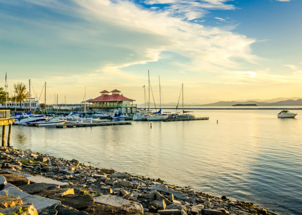 Burlington boathouse and waterfront.