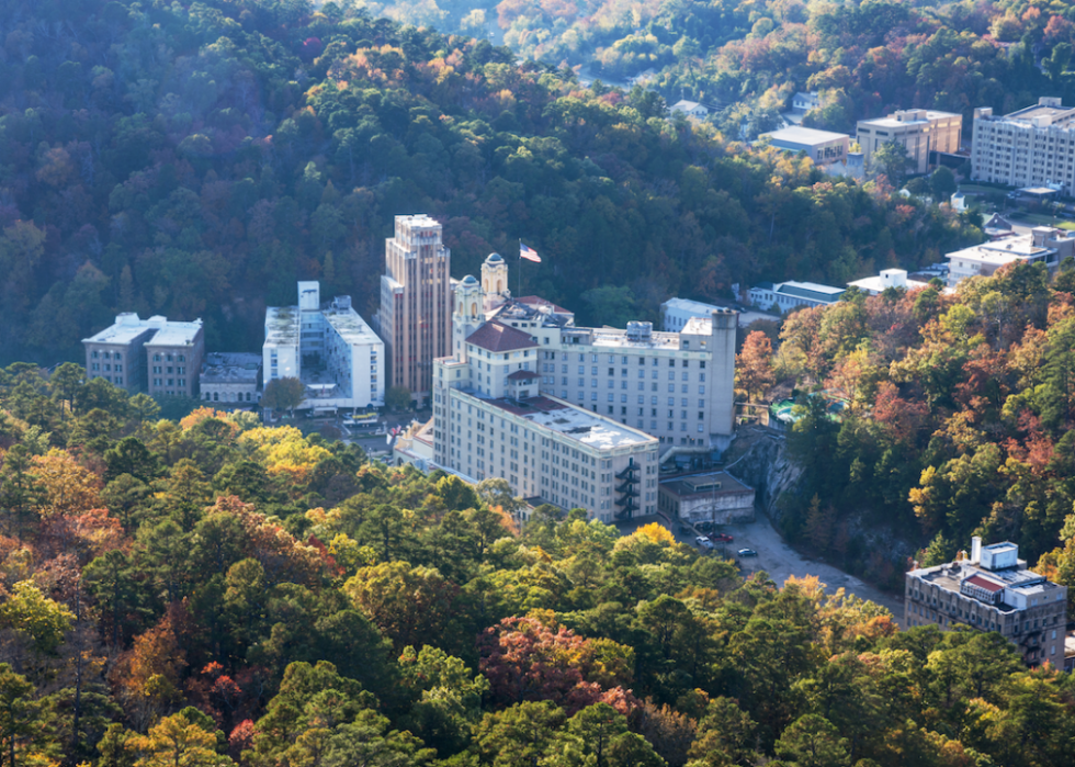 An aerial view of Hot Springs.