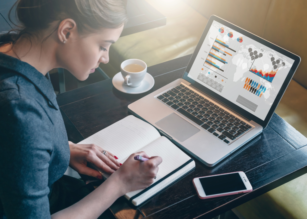 Woman working at laptop