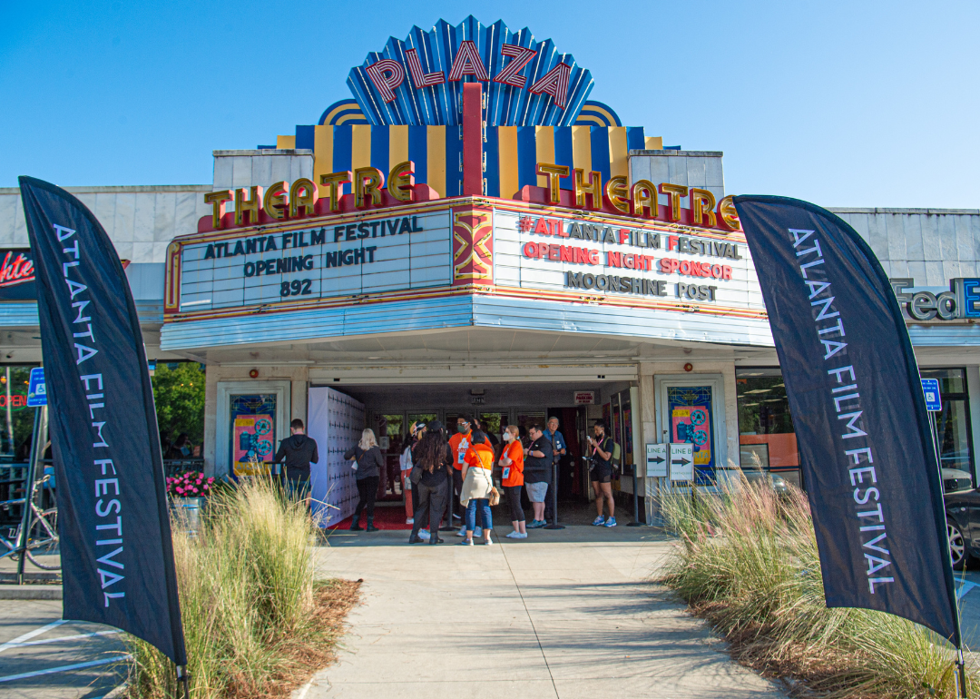 Exterior of the Plaza Theatre opening night of the Atlanta Film Festival