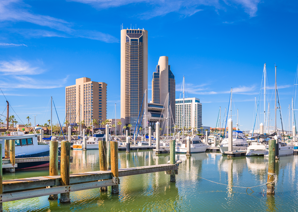 Corpus Christi skyline on the bay.