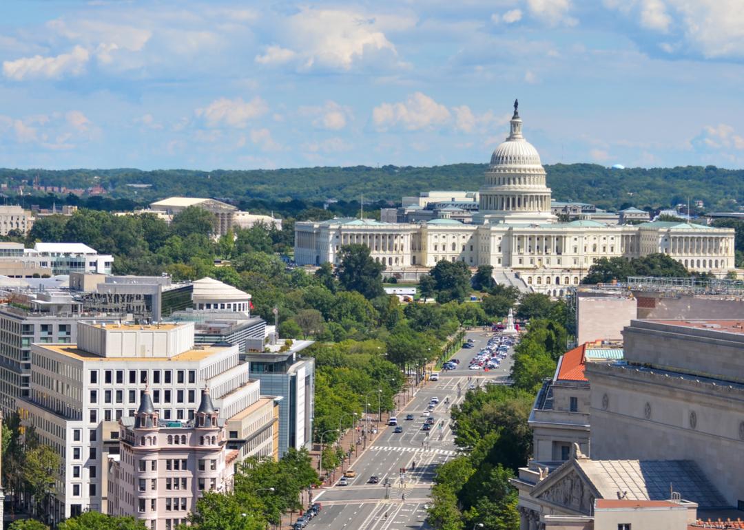 Pennsylvania Avenue and U.S. Capitol.