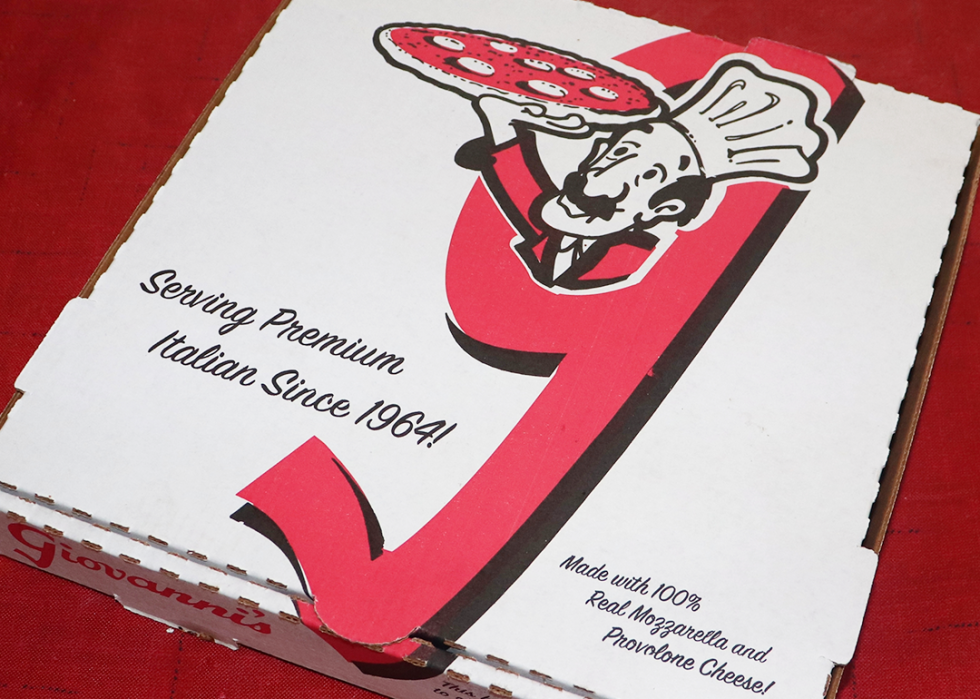A Giovanni's pizza box.