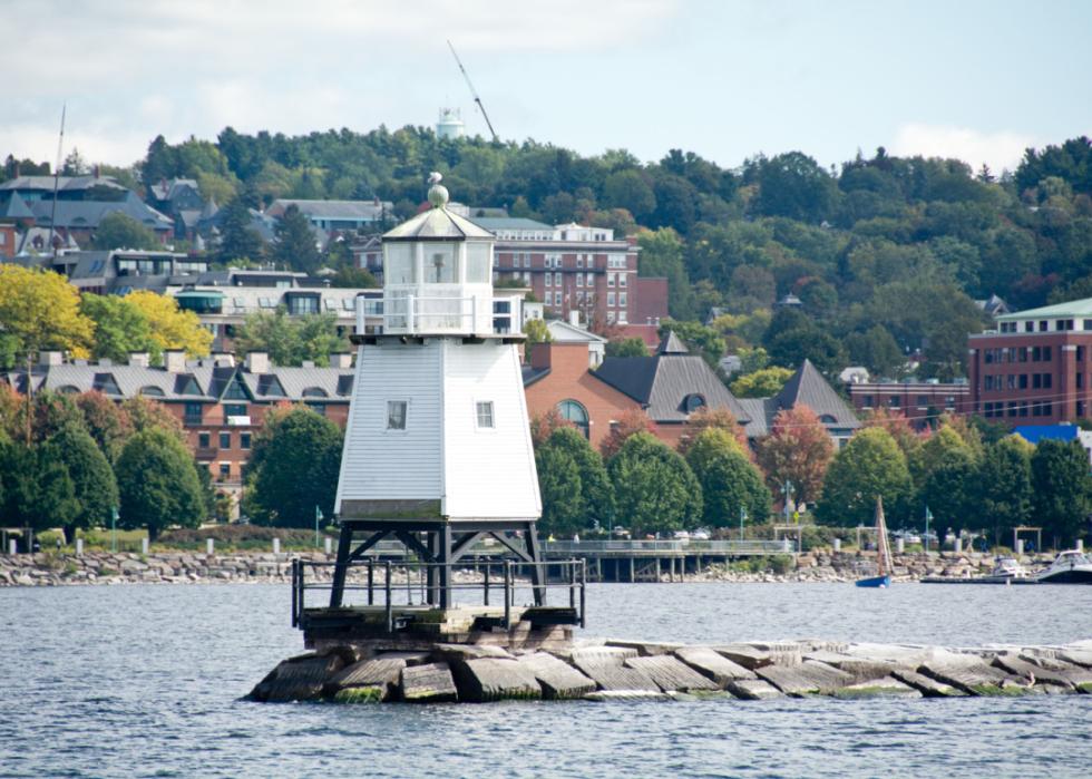 Burlington waterfront view and cityscape.