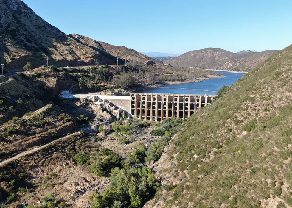 River flowing over the Third Dam on the Logan River.