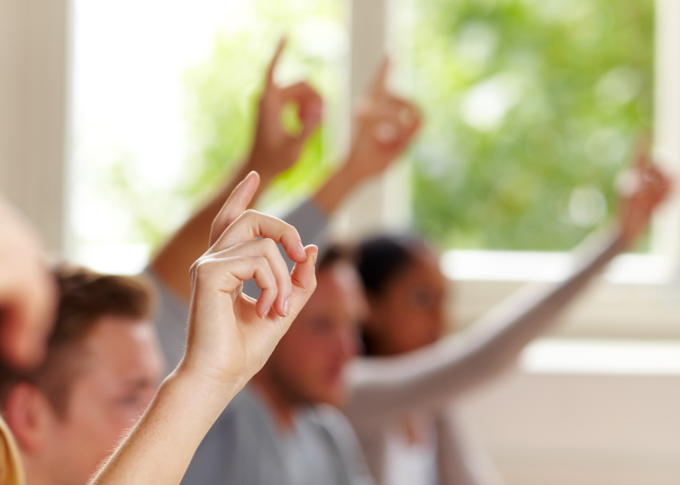 Raised hand in class