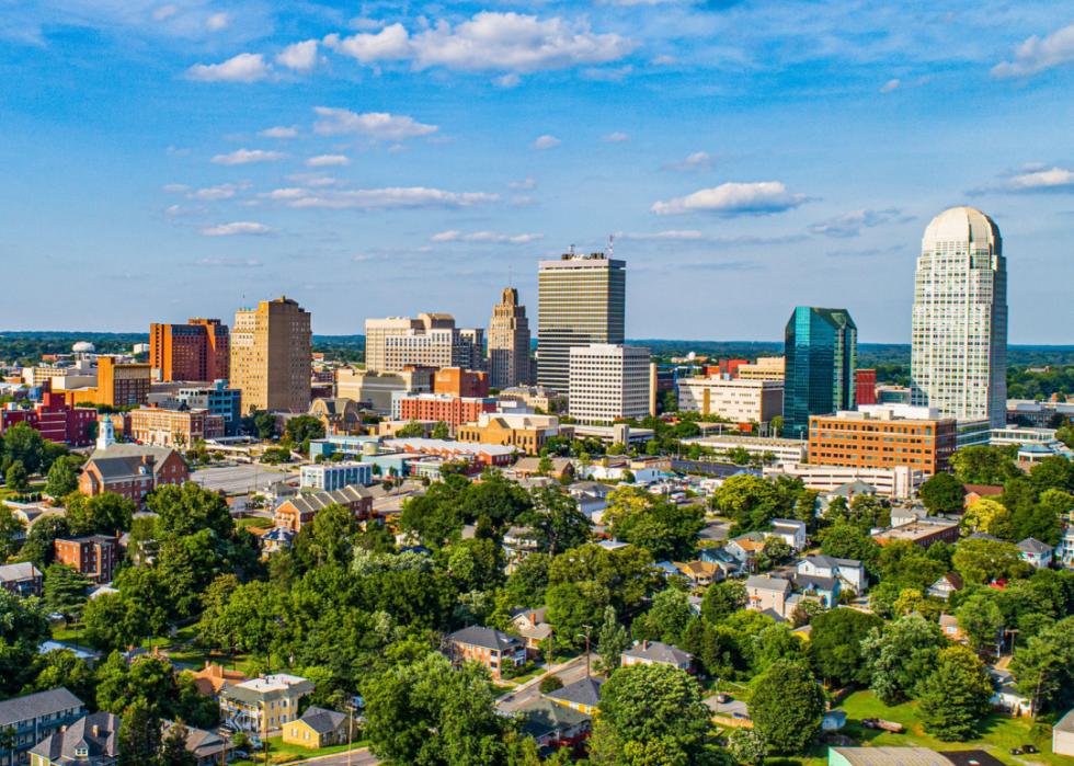 Aerial view of Winston-Salem.