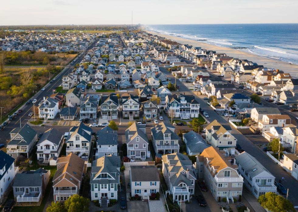 Aerial of Manasquan Inlet Beach.