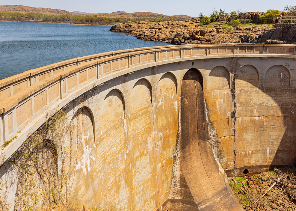 Sunny view of Quanah Parker Dam.