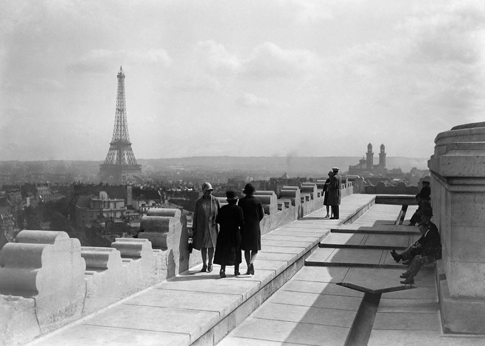 Tourists On Top Of The Arc De Triomphe