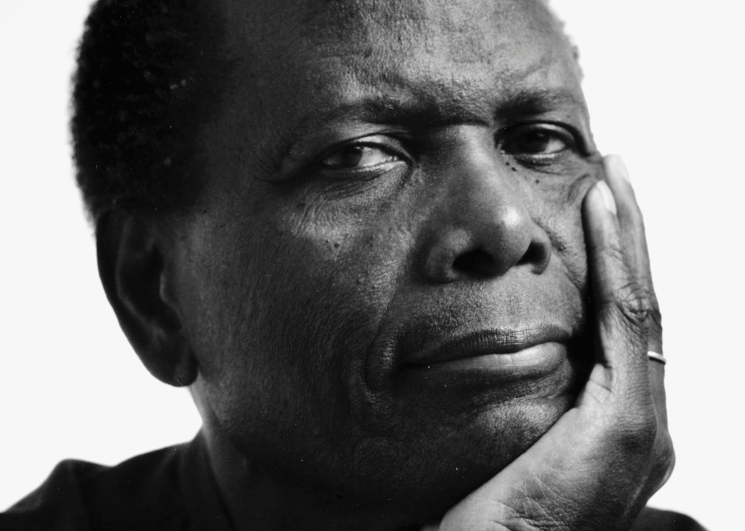 Portrait of American actor, director, and activist Sidney Poitier.
