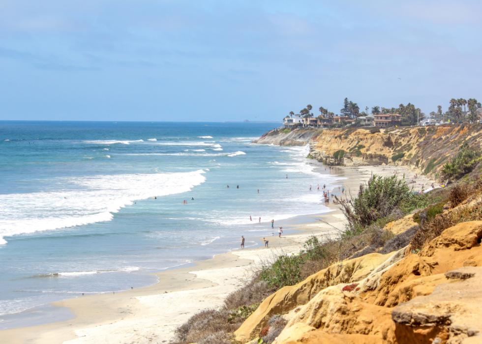 Carlsbad bluffs overlooking the beach and ocean.