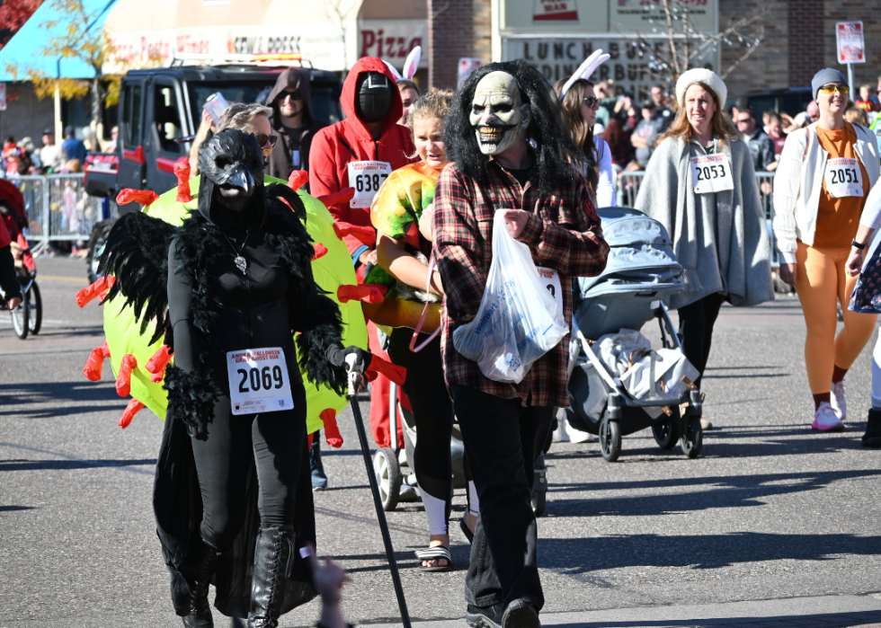 Costumed participants in Anika’s Halloween Parade.