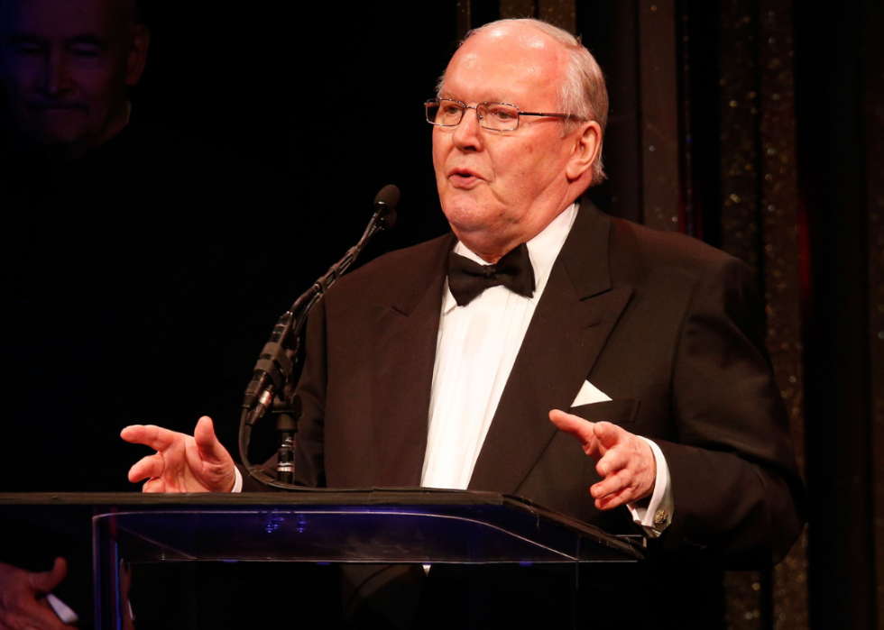 Peter Lamont accepts the Cinematic Imagery Award.