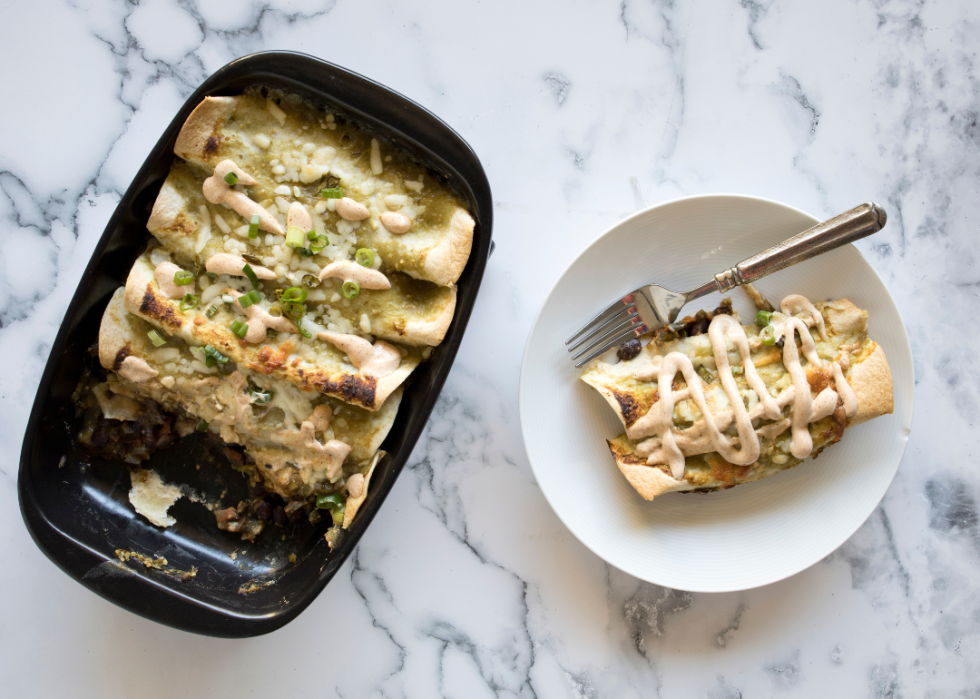 Green Chili and Black Bean Enchiladas