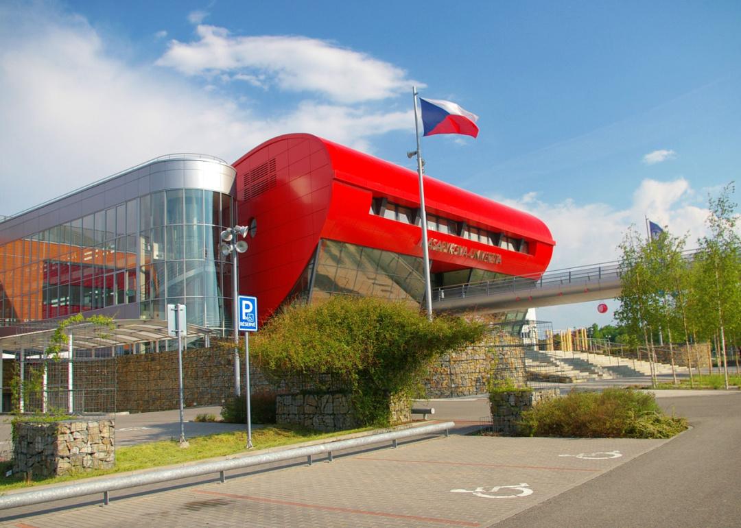Masaryk University with Czech flag