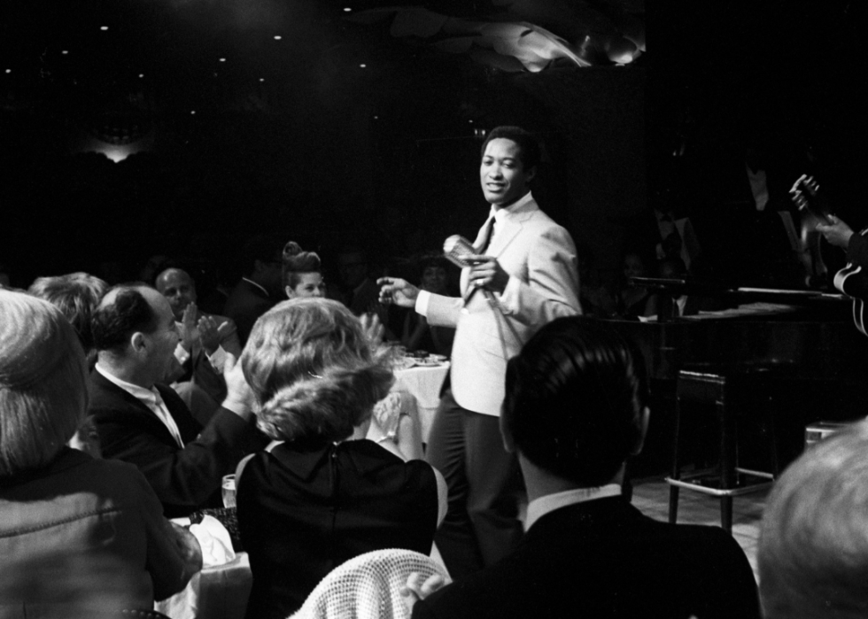 Sam Cooke performing at the Copacabana nightclub.