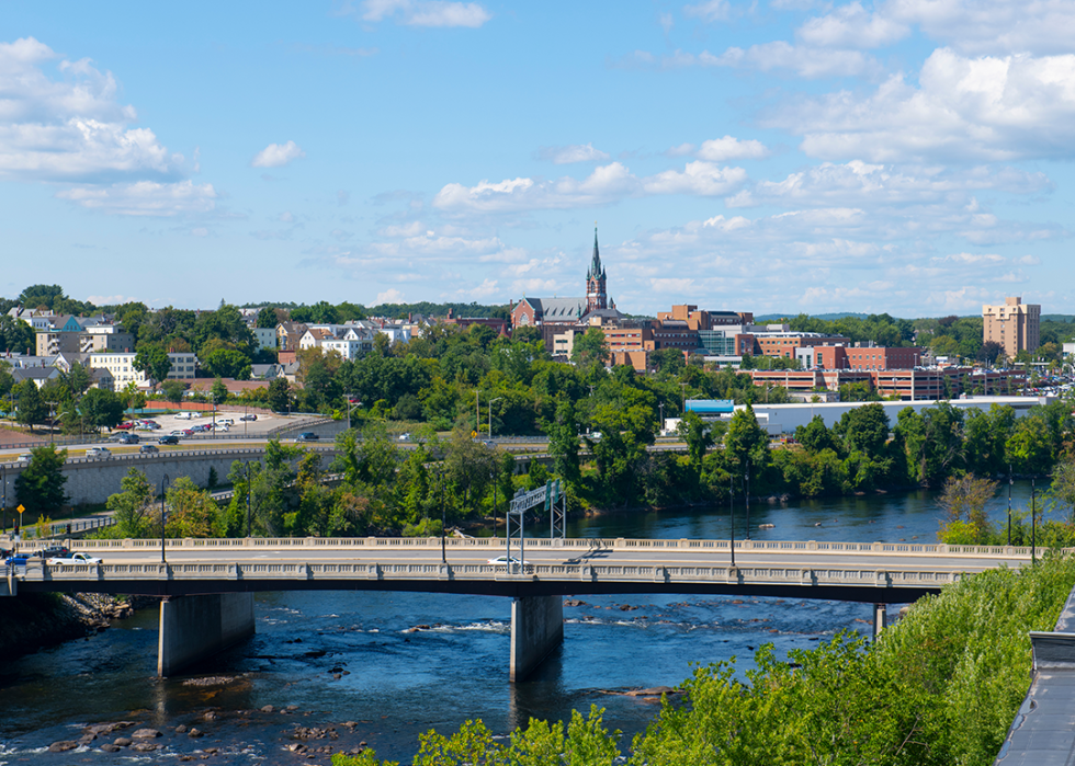 Manchester skyline with Granite Street Bridge.