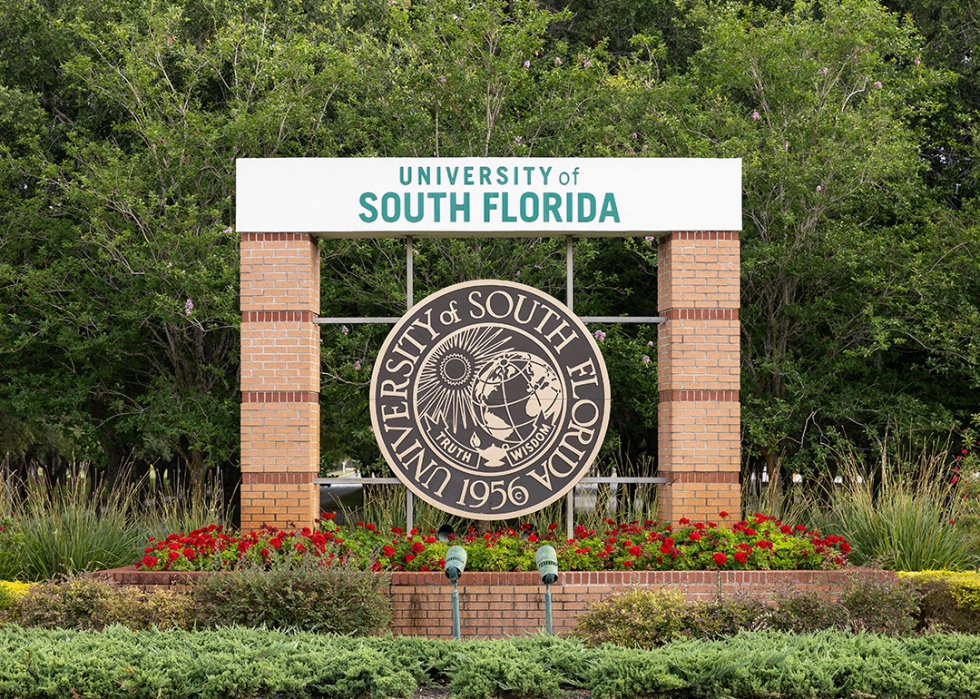 Entrance sign to the University of South Florida.
