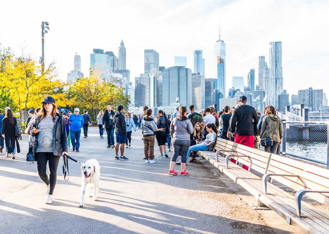 People in Brooklyn Bridge Park.