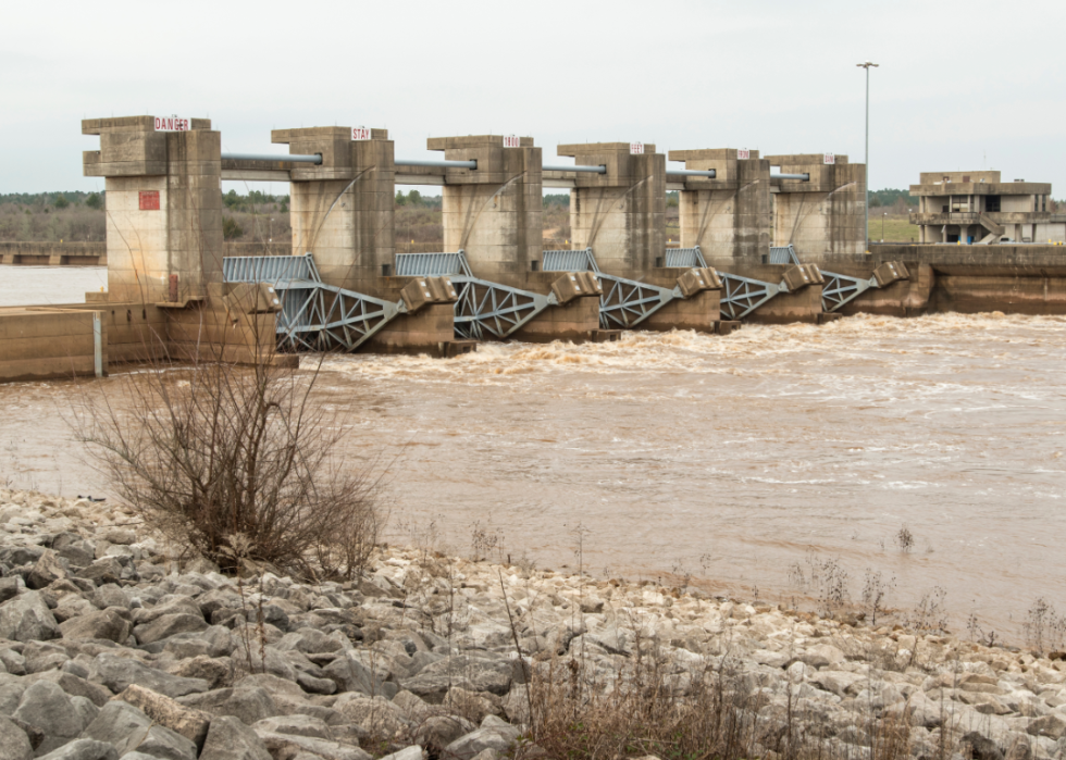 Lock and dam on the Red River.