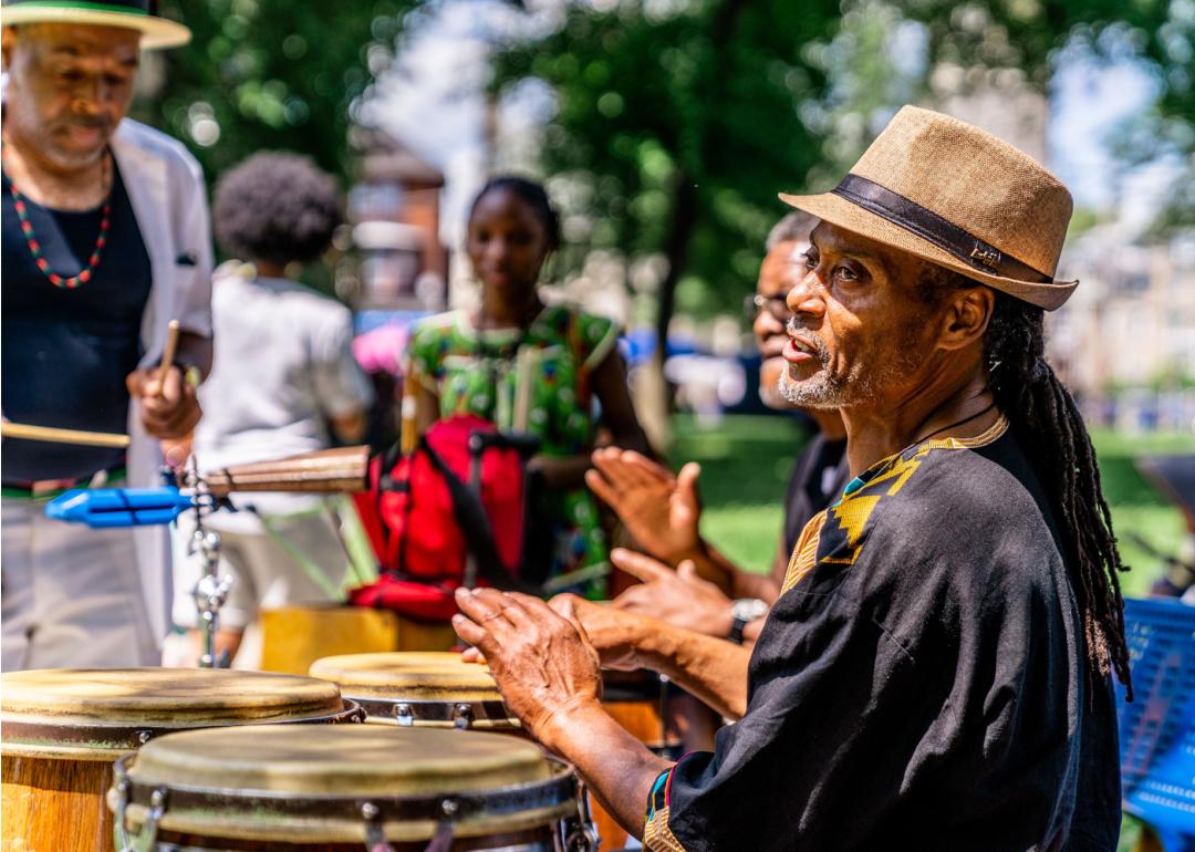 Musicians at a Juneteenth celebration.