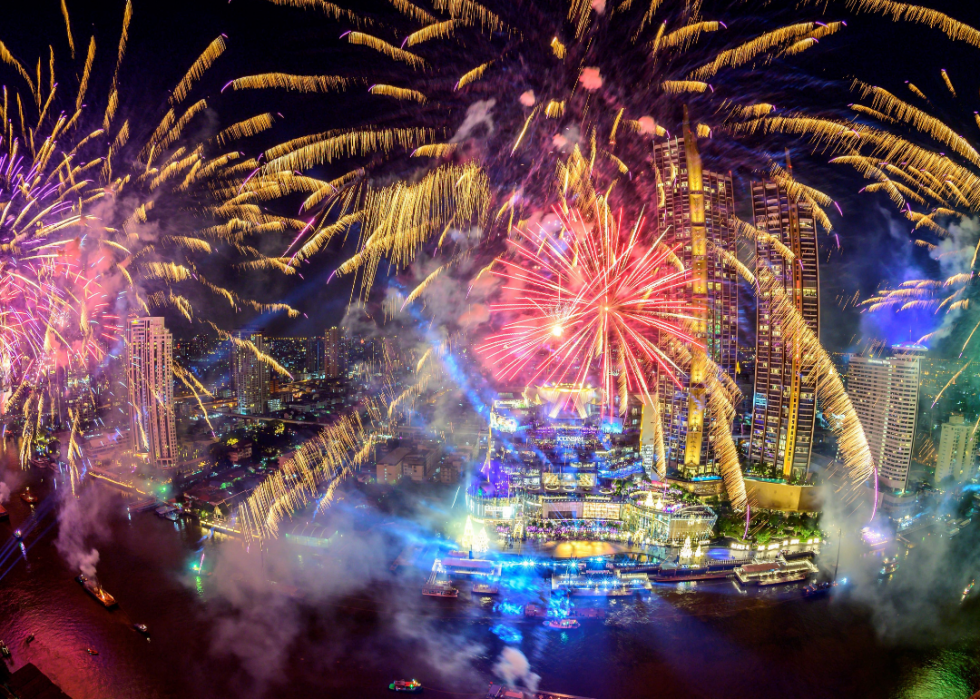 Fireworks over Bangkok.