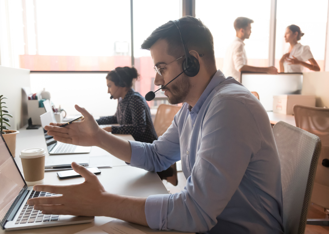 Telephone operator on call.