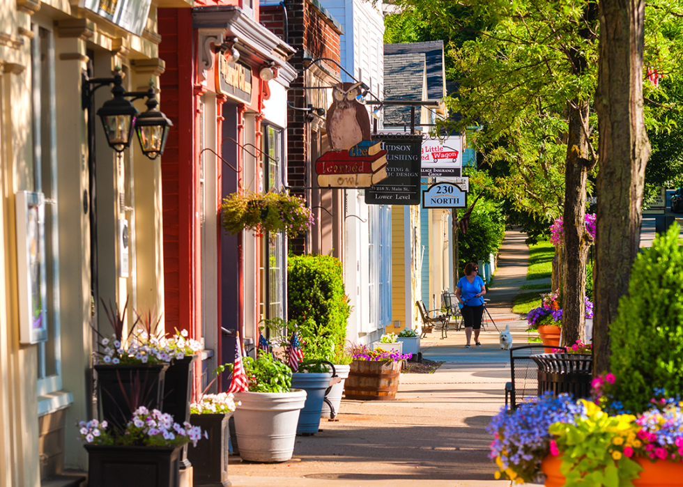 Shops along Main Street in Hudson.